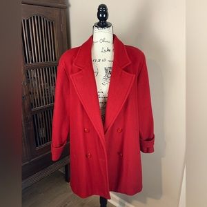 Vintage Stephanie Matthews Red Wool Coat